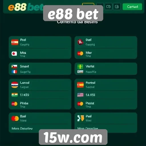 Opções de pagamento disponíveis no e88 bet